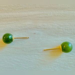 14K Gold Studs w/natural stone & rubber backings